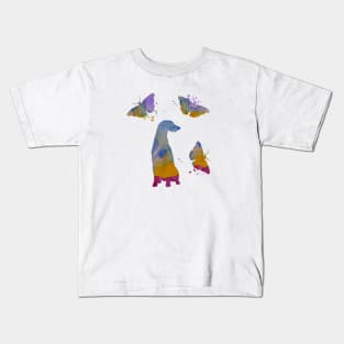 Deerhound Art, Butterflies, Dogs Kids T-Shirt